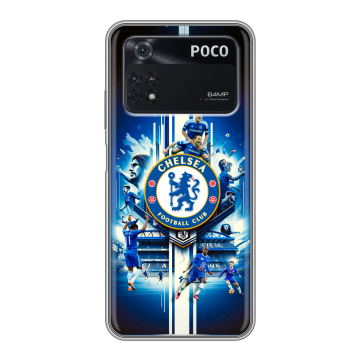 Силиконовый чехол на Xiaomi Poco M4 Pro 4G с принтом Chelsea Челси Силиконовый чехол на Xiaomi Poco M4 Pro 4G с принтом Chelsea Челси