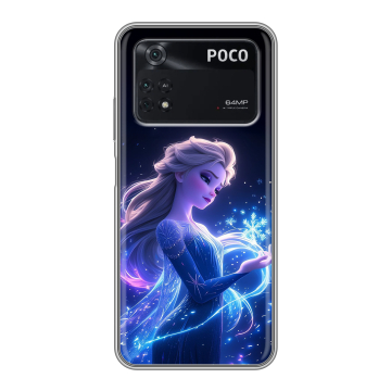 Силиконовый чехол на Xiaomi Poco M4 Pro 4G с принтом Холодное сердце Frozen