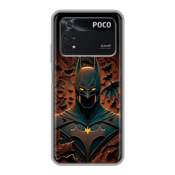 Силиконовый чехол на Xiaomi Poco M4 Pro 4G с принтом Batman Бэтмен Силиконовый чехол на Xiaomi Poco M4 Pro 4G с принтом Batman Бэтмен