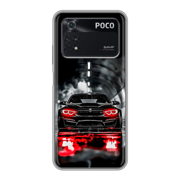 Силиконовый чехол на Xiaomi Poco M4 Pro 4G с принтом BMW БМВ Силиконовый чехол на Xiaomi Poco M4 Pro 4G с принтом BMW БМВ