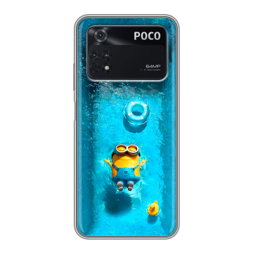 Силиконовый чехол на Xiaomi Poco M4 Pro 4G с принтом Миньоны Силиконовый чехол на Xiaomi Poco M4 Pro 4G с принтом Миньоны