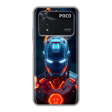 Силиконовый чехол на Xiaomi Poco M4 Pro 4G с принтом IronMan Железный человек Силиконовый чехол на Xiaomi Poco M4 Pro 4G с принтом IronMan Железный человек