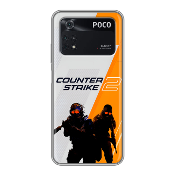 Силиконовый чехол на Xiaomi Poco M4 Pro 4G с принтом Counter Strike