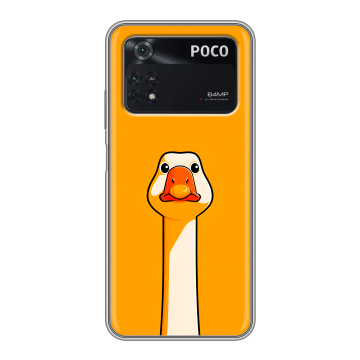 Силиконовый чехол на Xiaomi Poco M4 Pro 4G с принтом Смешная утка Силиконовый чехол на Xiaomi Poco M4 Pro 4G с принтом Смешная утка