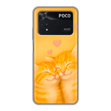 Силиконовый чехол на Xiaomi Poco M4 Pro 4G с принтом Милые котята Силиконовый чехол на Xiaomi Poco M4 Pro 4G с принтом Милые котята