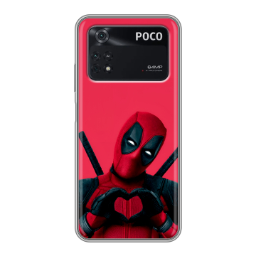 Силиконовый чехол на Xiaomi Poco M4 Pro 4G с принтом Дедпул Deadpool Силиконовый чехол на Xiaomi Poco M4 Pro 4G с принтом Дедпул Deadpool