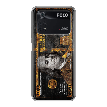 Силиконовый чехол на Xiaomi Poco M4 Pro 4G с принтом Доллар деньги