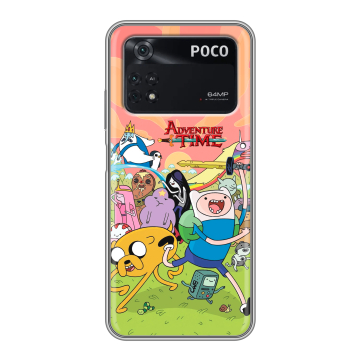 Силиконовый чехол на Xiaomi Poco M4 Pro 4G с принтом Adventure time Время приключений Силиконовый чехол на Xiaomi Poco M4 Pro 4G с принтом Adventure time Время приключений