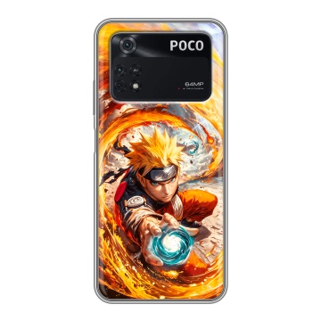 Силиконовый чехол на Xiaomi Poco M4 Pro 4G с принтом Аниме Наруто Naruto
