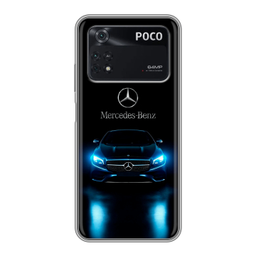 Силиконовый чехол на Xiaomi Poco M4 Pro 4G с принтом Mercedes Мерседес