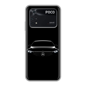 Силиконовый чехол на Xiaomi Poco M4 Pro 4G с принтом Mercedes Мерседес