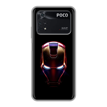 Силиконовый чехол на Xiaomi Poco M4 Pro 4G с принтом IronMan Железный человек