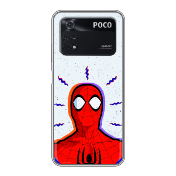 Силиконовый чехол на Xiaomi Poco M4 Pro 4G с принтом Spiderman Человек паук Силиконовый чехол на Xiaomi Poco M4 Pro 4G с принтом Spiderman Человек паук