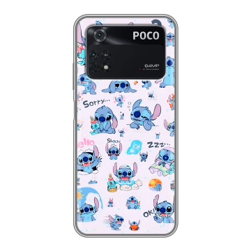 Силиконовый чехол на Xiaomi Poco M4 Pro 4G с принтом Лило и Стич
