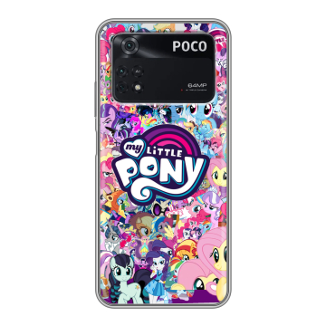 Силиконовый чехол на Xiaomi Poco M4 Pro 4G с принтом My little pony Дружба чудо