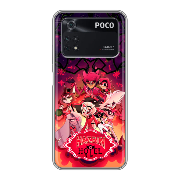 Силиконовый чехол на Xiaomi Poco M4 Pro 4G с принтом Hazbin Hotel Отель Хазбин