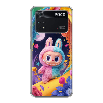 Силиконовый чехол на Xiaomi Poco M4 Pro 4G с принтом Labubu Лабубу Силиконовый чехол на Xiaomi Poco M4 Pro 4G с принтом Labubu Лабубу