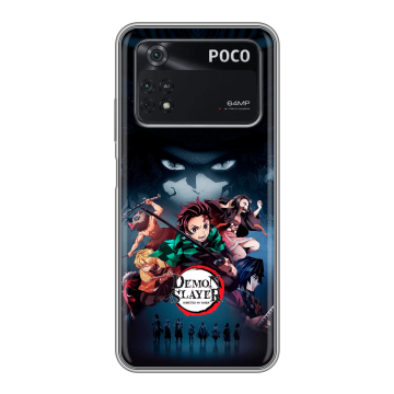 Силиконовый чехол на Xiaomi Poco M4 Pro 4G с принтом Demon Slayer Клинок рассекающий демонов Силиконовый чехол на Xiaomi Poco M4 Pro 4G с принтом Demon Slayer Клинок рассекающий демонов