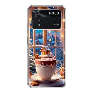 Силиконовый чехол на Xiaomi Poco M4 Pro 4G с принтом Новый год Силиконовый чехол на Xiaomi Poco M4 Pro 4G с принтом Новый год