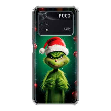Силиконовый чехол на Xiaomi Poco M4 Pro 4G с принтом Гринч Новый год Рождество Силиконовый чехол на Xiaomi Poco M4 Pro 4G с принтом Гринч Новый год Рождество