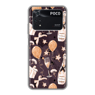 Силиконовый чехол на Xiaomi Poco M4 Pro 4G с принтом Новый год Силиконовый чехол на Xiaomi Poco M4 Pro 4G с принтом Новый год