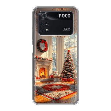 Силиконовый чехол на Xiaomi Poco M4 Pro 4G с принтом Новый год Силиконовый чехол на Xiaomi Poco M4 Pro 4G с принтом Новый год