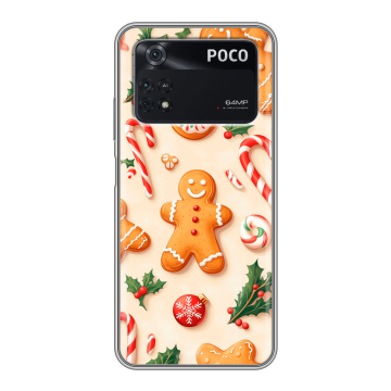 Силиконовый чехол на Xiaomi Poco M4 Pro 4G с принтом Новый год Силиконовый чехол на Xiaomi Poco M4 Pro 4G с принтом Новый год