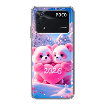 Силиконовый чехол на Xiaomi Poco M4 Pro 4G с принтом Новый год Силиконовый чехол на Xiaomi Poco M4 Pro 4G с принтом Новый год