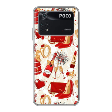Силиконовый чехол на Xiaomi Poco M4 Pro 4G с принтом Новый год Силиконовый чехол на Xiaomi Poco M4 Pro 4G с принтом Новый год