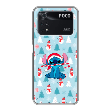 Силиконовый чехол на Xiaomi Poco M4 Pro 4G с принтом Стич Новый год Силиконовый чехол на Xiaomi Poco M4 Pro 4G с принтом Стич Новый год