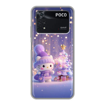 Силиконовый чехол на Xiaomi Poco M4 Pro 4G с принтом Новый год Силиконовый чехол на Xiaomi Poco M4 Pro 4G с принтом Новый год