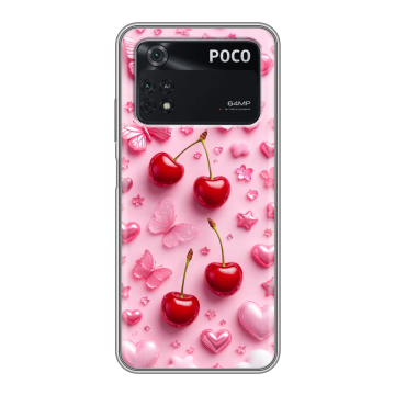 Силиконовый чехол на Xiaomi Poco M4 Pro 4G с принтом для девочек