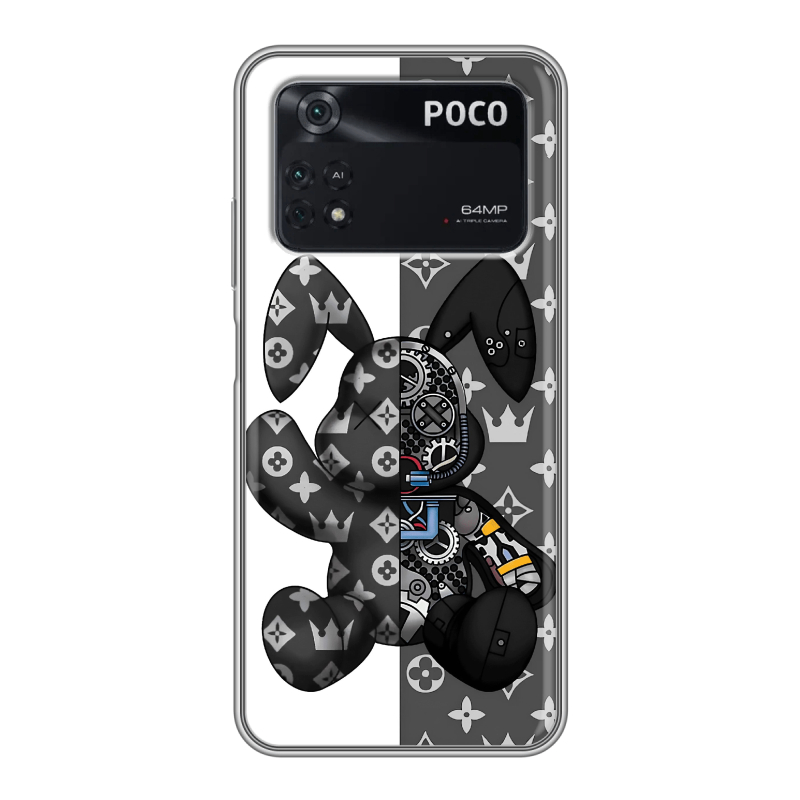 Силиконовый чехол на Xiaomi Poco M4 Pro 4G с принтом Луи робот Силиконовый чехол на Xiaomi Poco M4 Pro 4G с принтом Луи робот