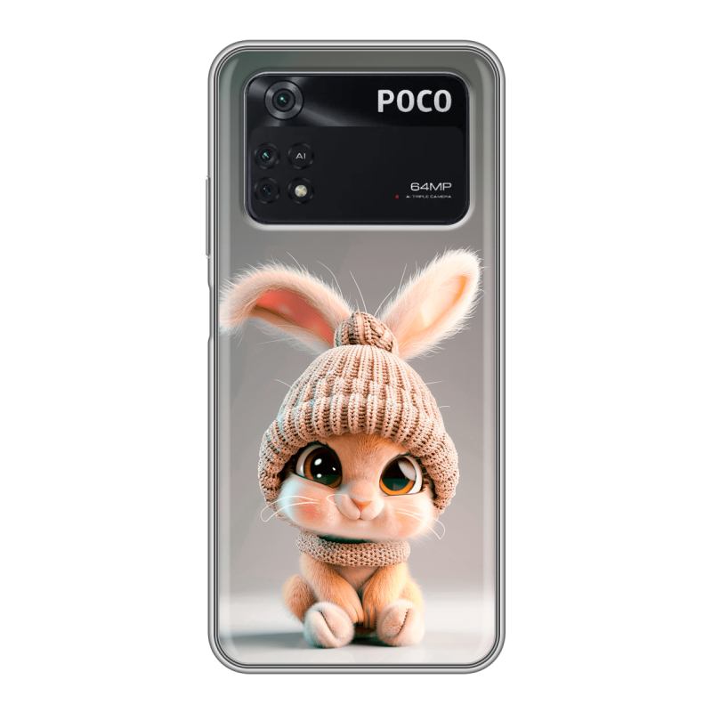 Силиконовый чехол на Xiaomi Poco M4 Pro 4G с принтом Кролик Силиконовый чехол на Xiaomi Poco M4 Pro 4G с принтом Кролик