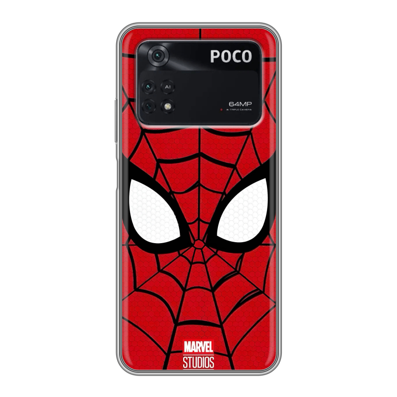 Силиконовый чехол на Xiaomi Poco M4 Pro 4G с принтом человек паук spiderman Силиконовый чехол на Xiaomi Poco M4 Pro 4G с принтом человек паук spiderman