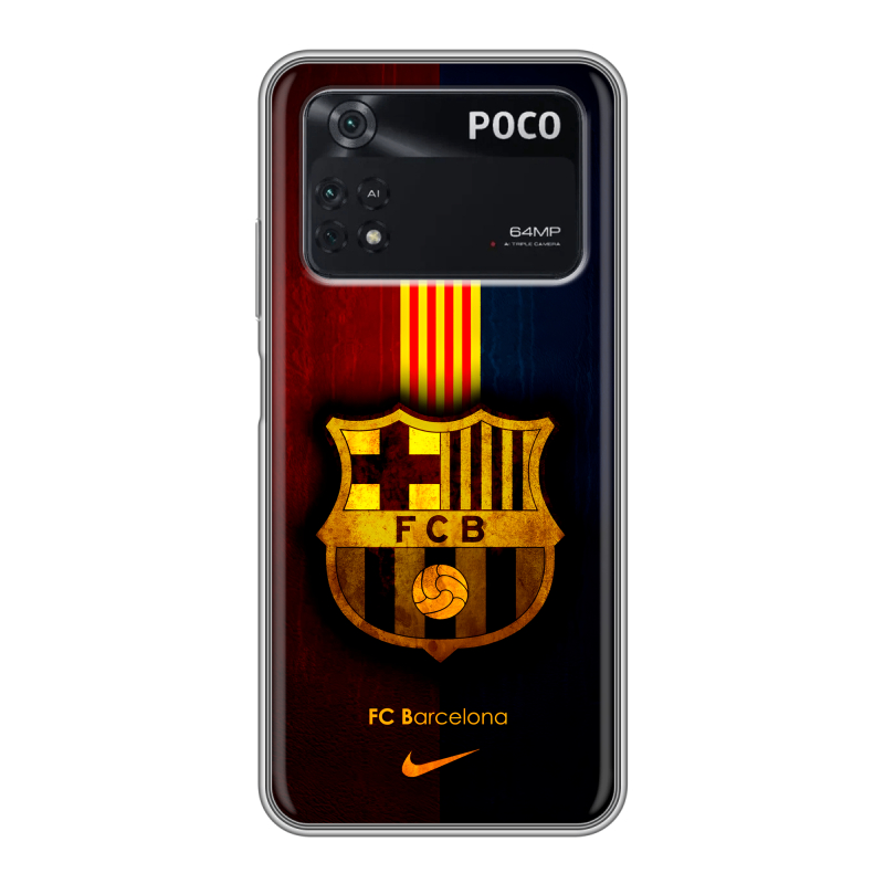 Силиконовый чехол на Xiaomi Poco M4 Pro 4G с принтом Барселона Barcelona Силиконовый чехол на Xiaomi Poco M4 Pro 4G с принтом Барселона Barcelona
