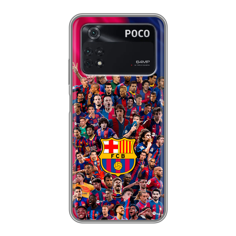 Силиконовый чехол на Xiaomi Poco M4 Pro 4G с принтом Барселона Barcelona Силиконовый чехол на Xiaomi Poco M4 Pro 4G с принтом Барселона Barcelona