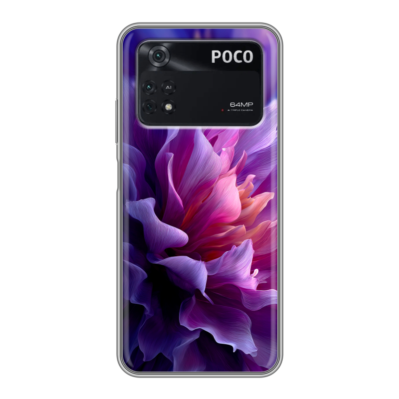 Силиконовый чехол на Xiaomi Poco M4 Pro 4G с принтом женский цветы Силиконовый чехол на Xiaomi Poco M4 Pro 4G с принтом женский цветы