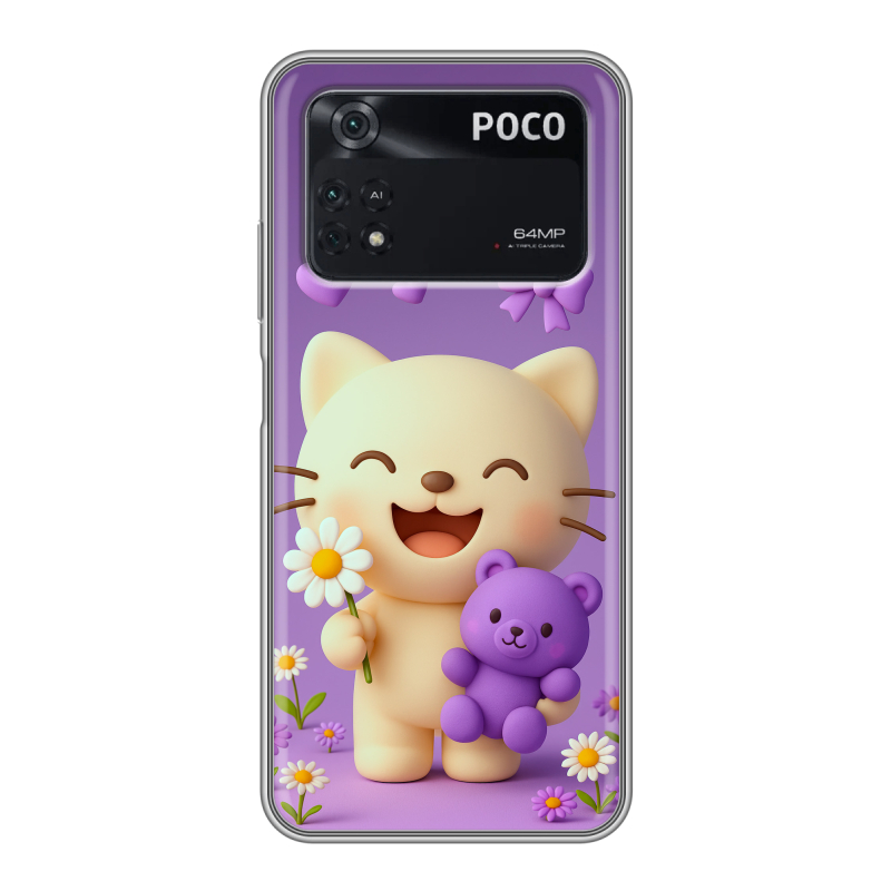 Силиконовый противоударный чехол на Xiaomi Poco M4 Pro 4G с принтом для девочек Силиконовый противоударный чехол на Xiaomi Poco M4 Pro 4G с принтом для девочек
