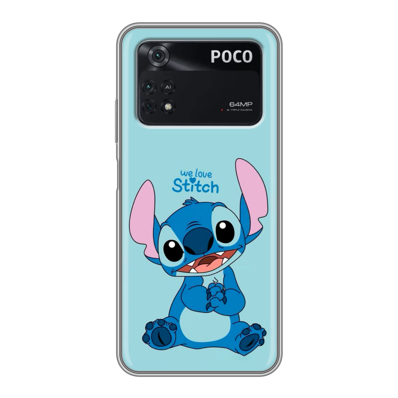 Силиконовый чехол на Xiaomi Poco M4 Pro 4G с принтом Лило и Стич Силиконовый чехол на Xiaomi Poco M4 Pro 4G с принтом Лило и Стич