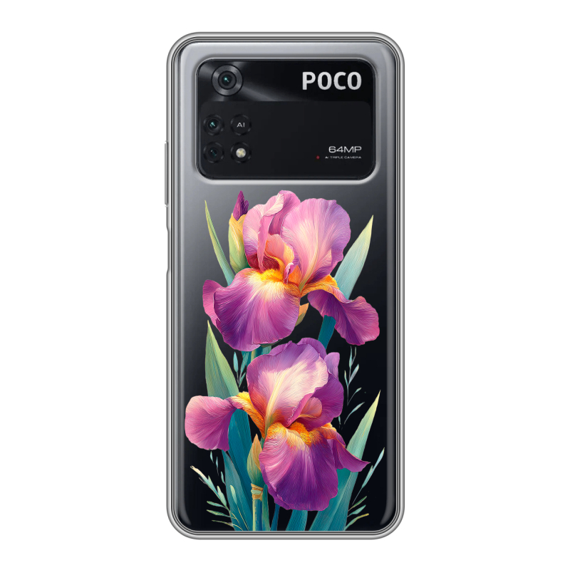 Силиконовый чехол на Xiaomi Poco M4 Pro 4G с принтом Цветы орхидеи Силиконовый чехол на Xiaomi Poco M4 Pro 4G с принтом Цветы орхидеи