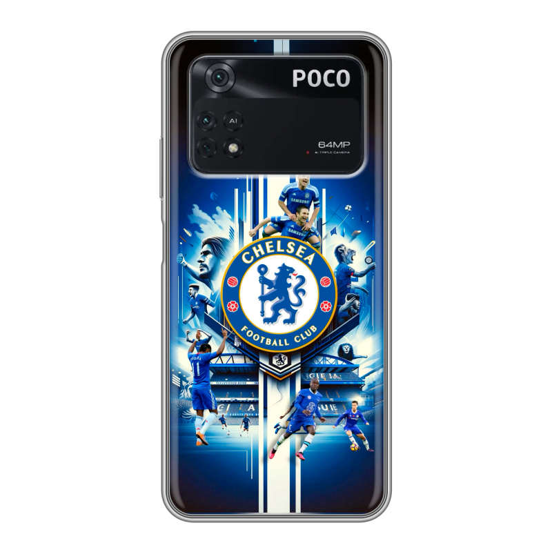 Силиконовый чехол на Xiaomi Poco M4 Pro 4G с принтом Chelsea Челси Силиконовый чехол на Xiaomi Poco M4 Pro 4G с принтом Chelsea Челси