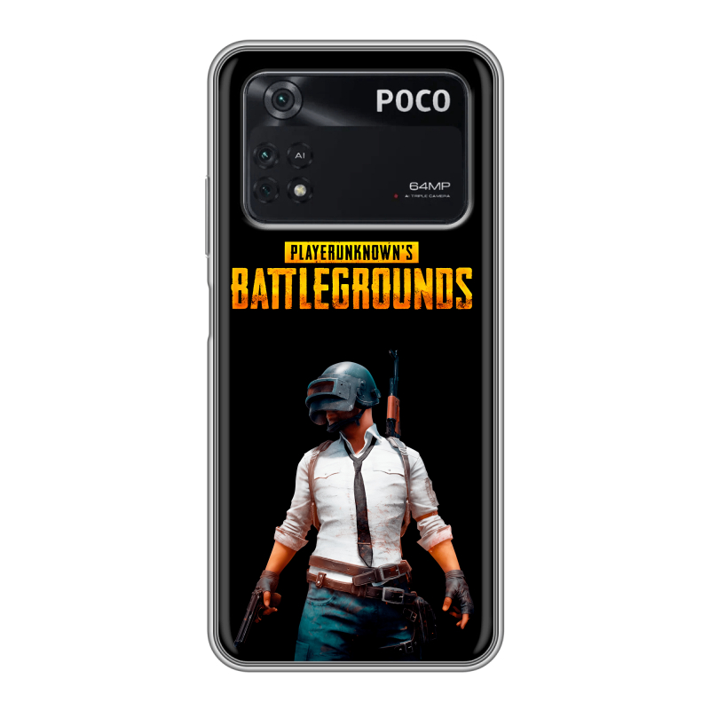 Силиконовый чехол на Xiaomi Poco M4 Pro 4G с принтом PUGB ПАГБ Силиконовый чехол на Xiaomi Poco M4 Pro 4G с принтом PUGB ПАГБ