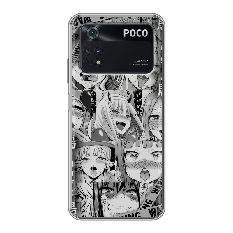 Силиконовый чехол на Xiaomi Poco M4 Pro 4G с принтом Ahegao Ахегао Аниме Силиконовый чехол на Xiaomi Poco M4 Pro 4G с принтом Ahegao Ахегао Аниме