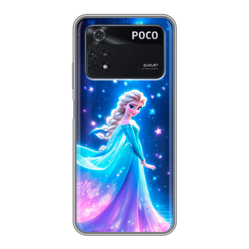 Силиконовый чехол на Xiaomi Poco M4 Pro 4G с принтом Холодное сердце Frozen Силиконовый чехол на Xiaomi Poco M4 Pro 4G с принтом Холодное сердце Frozen
