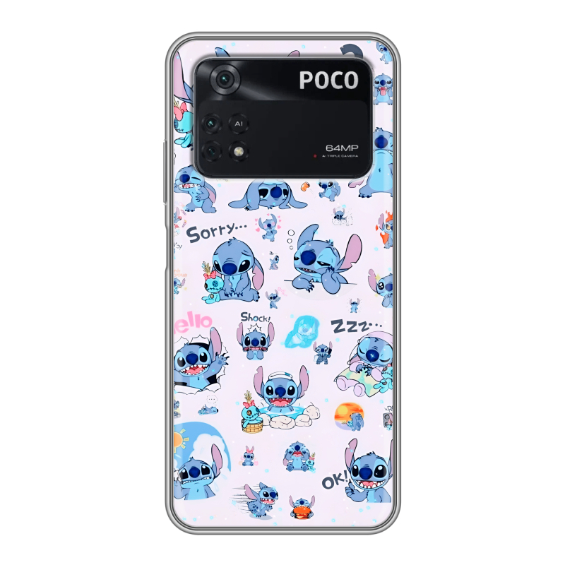 Силиконовый чехол на Xiaomi Poco M4 Pro 4G с принтом Лило и Стич Силиконовый чехол на Xiaomi Poco M4 Pro 4G с принтом Лило и Стич