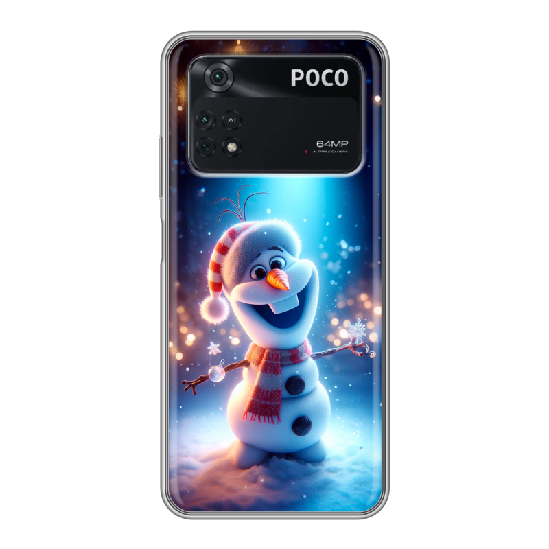 Силиконовый чехол на Xiaomi Poco M4 Pro 4G с принтом Новый год Силиконовый чехол на Xiaomi Poco M4 Pro 4G с принтом Новый год