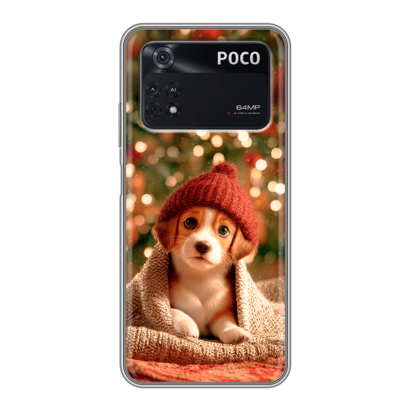 Силиконовый чехол на Xiaomi Poco M4 Pro 4G с принтом Новый год Силиконовый чехол на Xiaomi Poco M4 Pro 4G с принтом Новый год