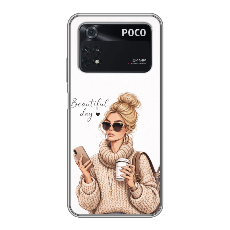 Силиконовый чехол на Xiaomi Poco M4 Pro 4G с принтом женский Силиконовый чехол на Xiaomi Poco M4 Pro 4G с принтом женский