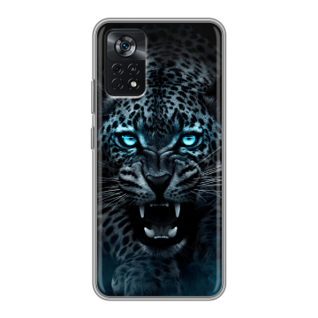 Силиконовый чехол на Xiaomi Poco X4 Pro 5G с принтом Темный леопард Силиконовый чехол на Xiaomi Poco X4 Pro 5G с принтом Темный леопард